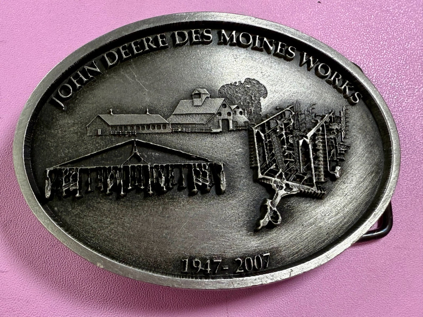 Vintage John Deere Des Moines Iowa Works 2007 Farm Tractors Belt Buckle