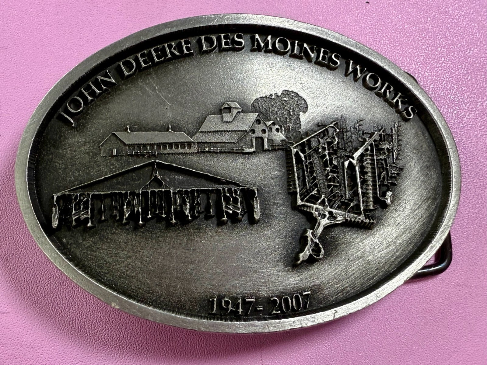 Vintage John Deere Des Moines Iowa Works 2007 Farm Tractors Belt Buckle