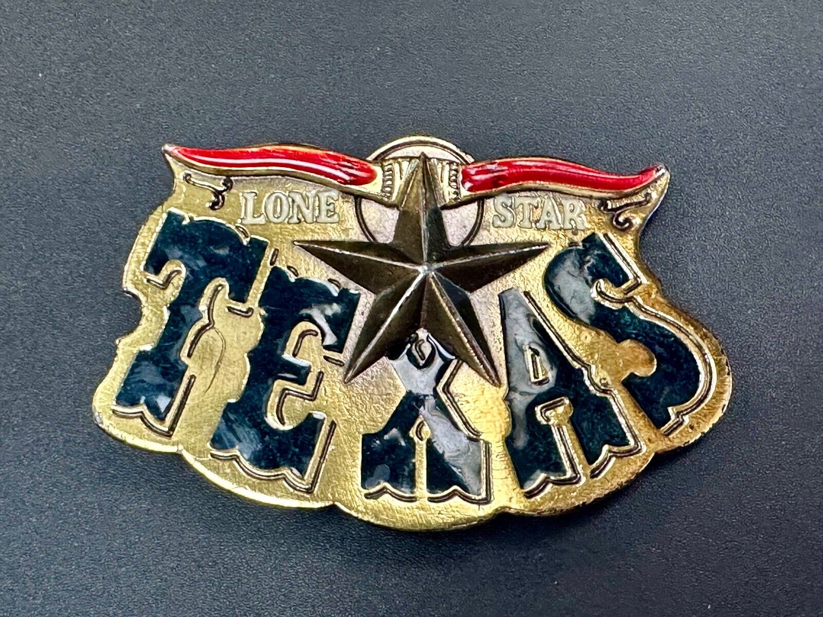 Texas - The Lone Star State - vintage 1980 Longhorn great American belt buckle