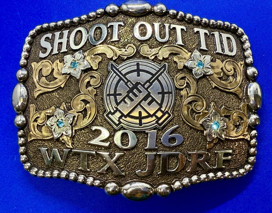 2016 WTX JDRF Budweiser Shootout NASCAR Trophy Molly's Custom Silver Belt Buckle
