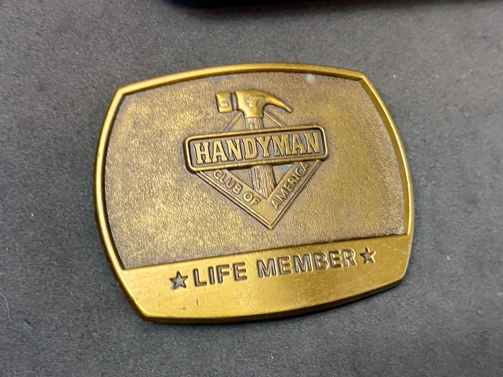 vintage Hammer Tools  - handyman club of America - life member belt buckle
