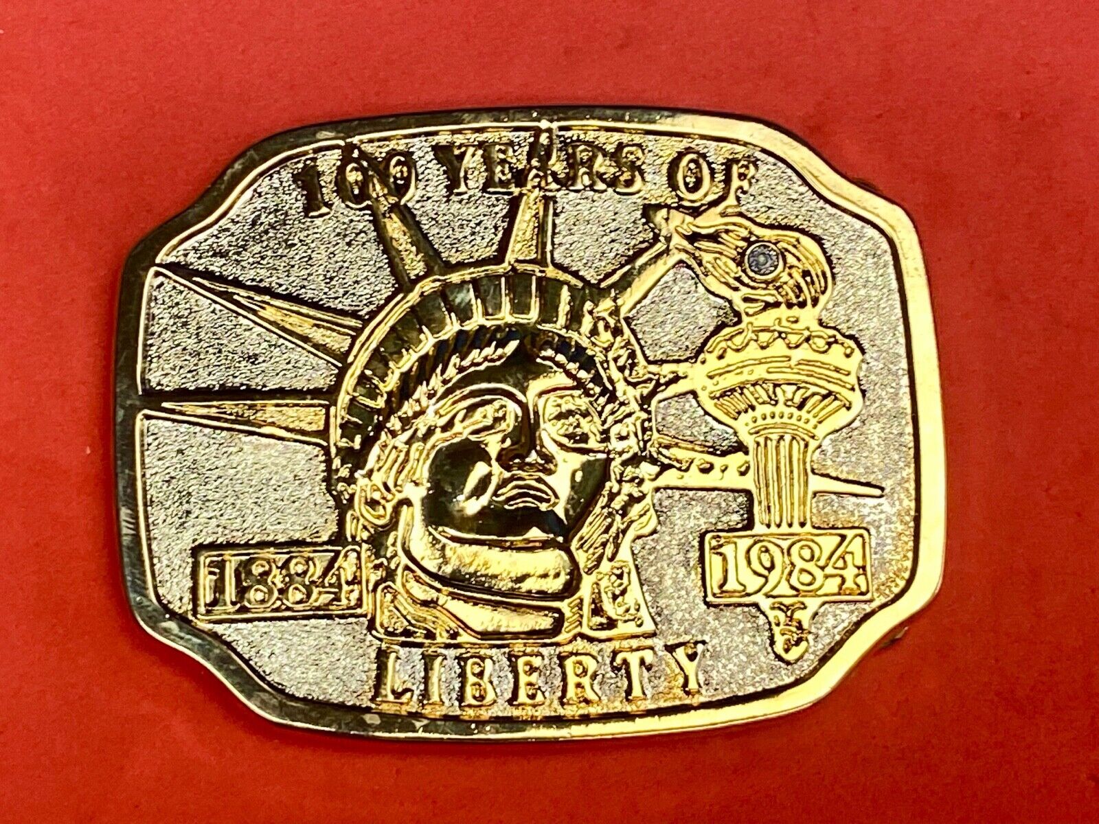 100 years of liberty - Lady Statue - God bless America belt buckle