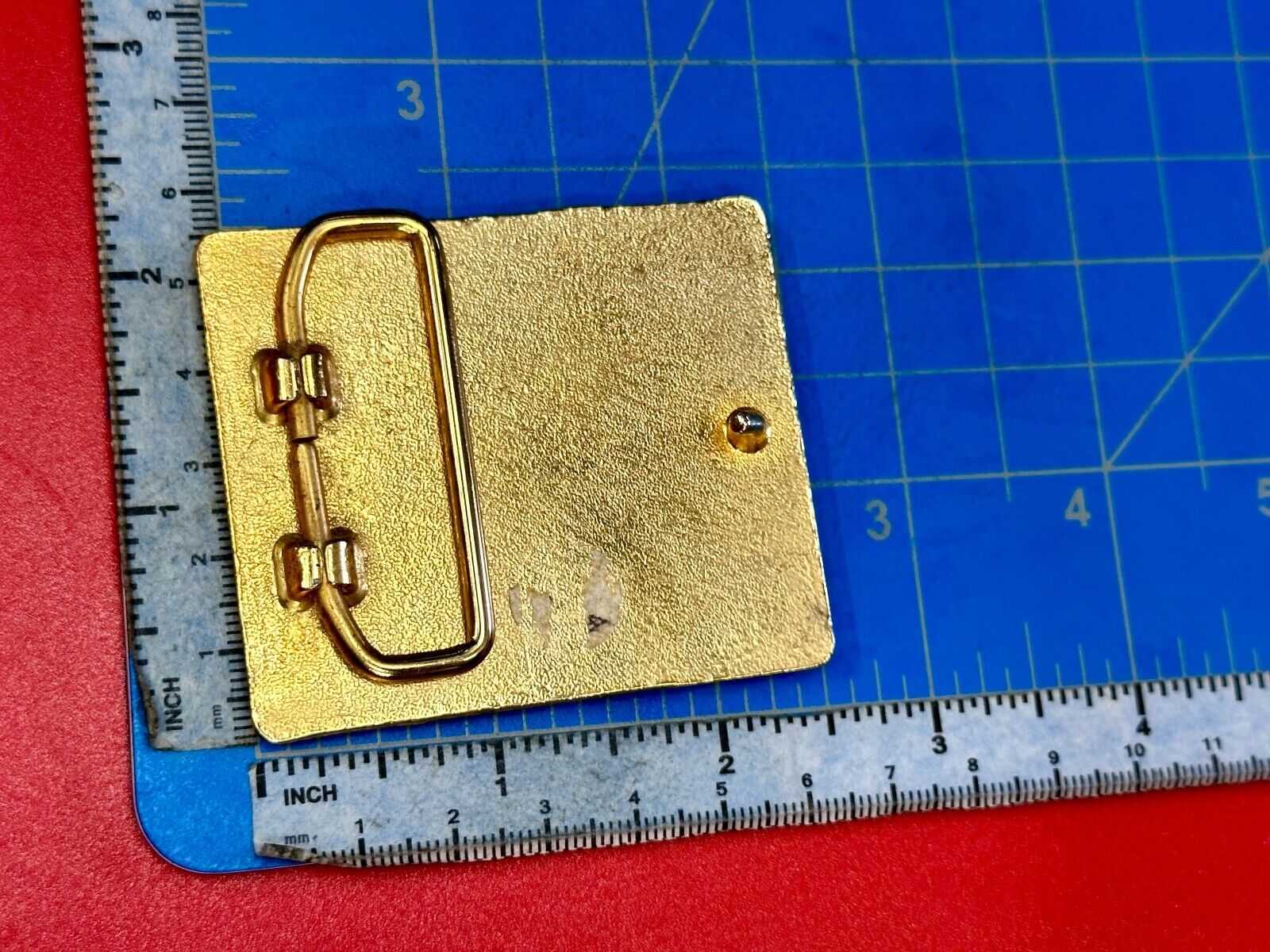 Vintage gold tone weave pattern formal replacement dress belt buckle