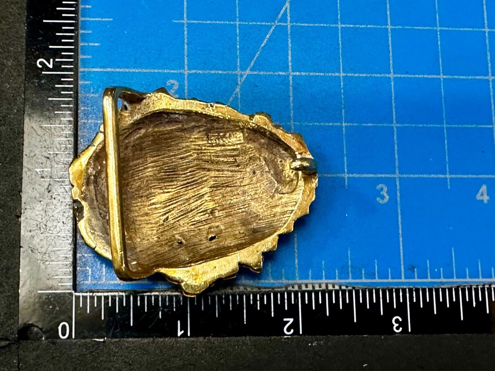 Unique Chunky Nugget Textured Brutalist Gold Tone Hippy Signed Belt Buckle