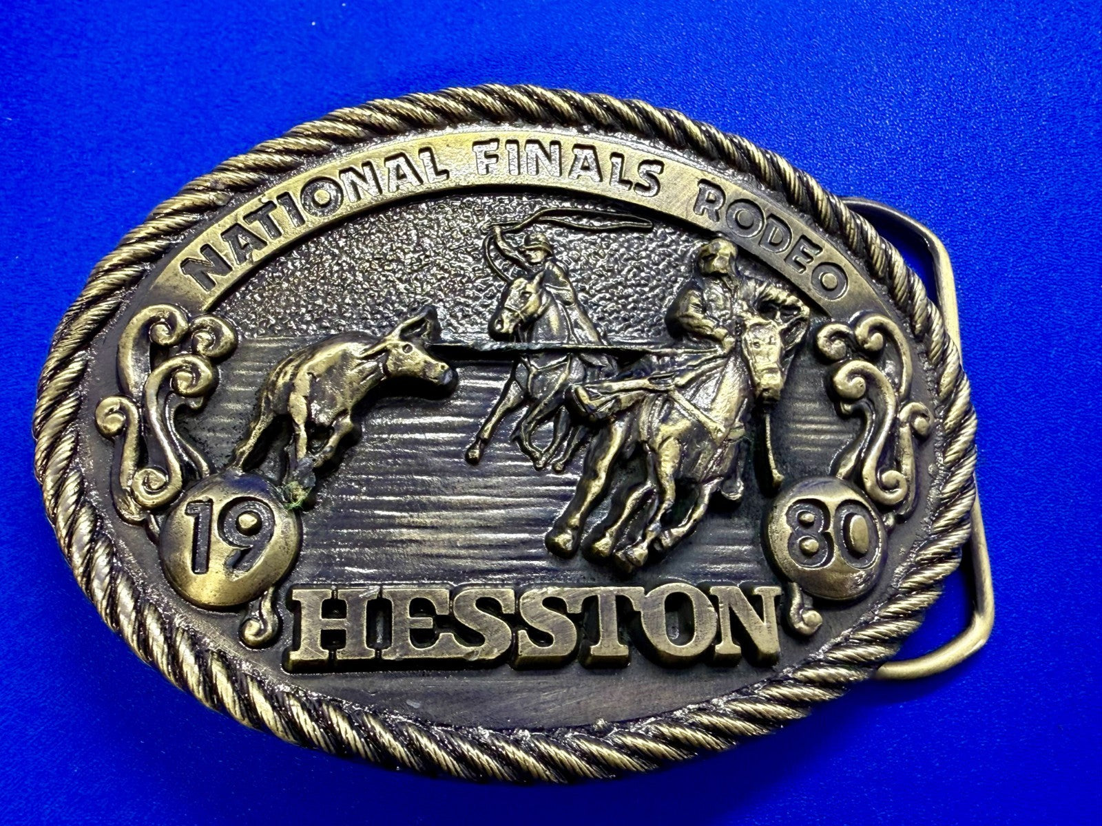 1980 Hesston NFR National Finals Rodeo Cowboys Western 6th Edition Belt Buckle