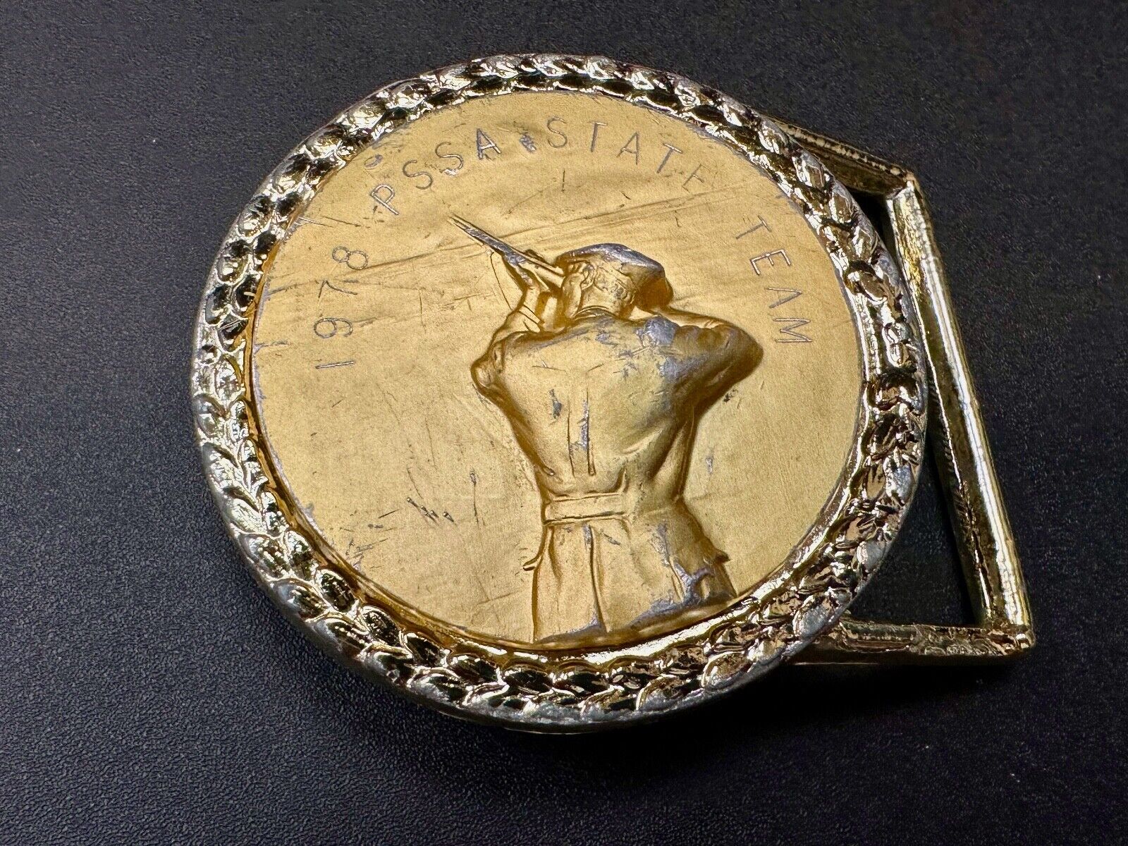Vintage 1978 PSSA State Team shooting Rare Olympics Collectors belt buckle