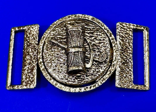 two piece interconnecting gold color belt buckle