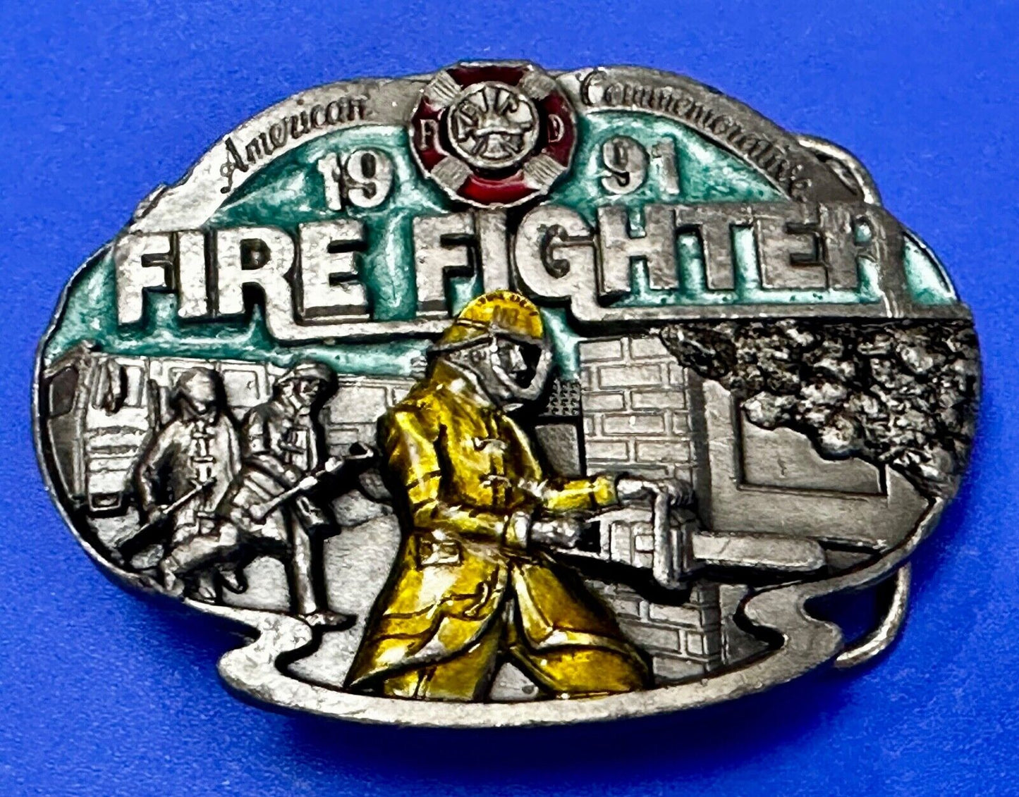 1981 Fire Fighter Commemorative Collection Vintage Arroyo Grande Belt Buckle