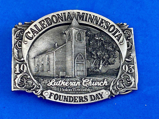 1993 Founder’s Days Caledonia MN belt buckle union township Lutheran church 