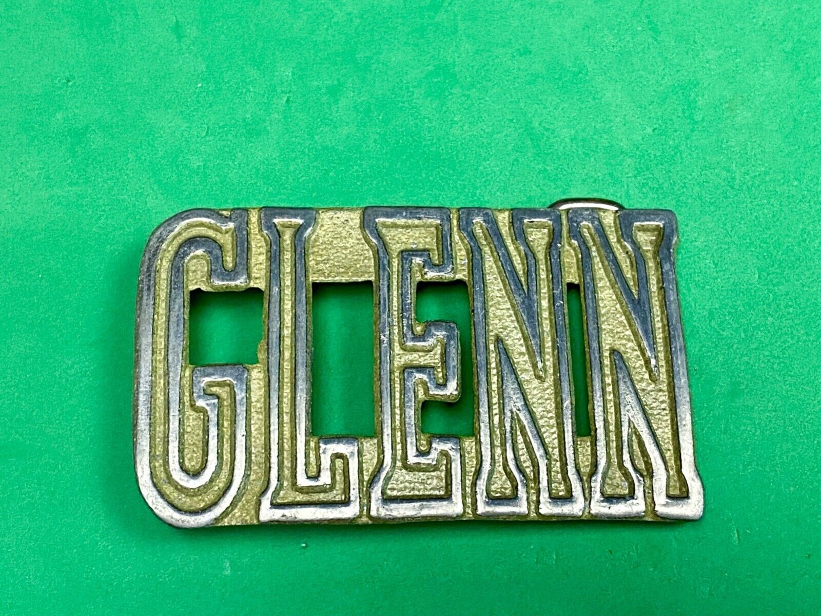 Vintage Glenn Name Block Letter Belt Buckle By The Chad Mfg. Denver Co