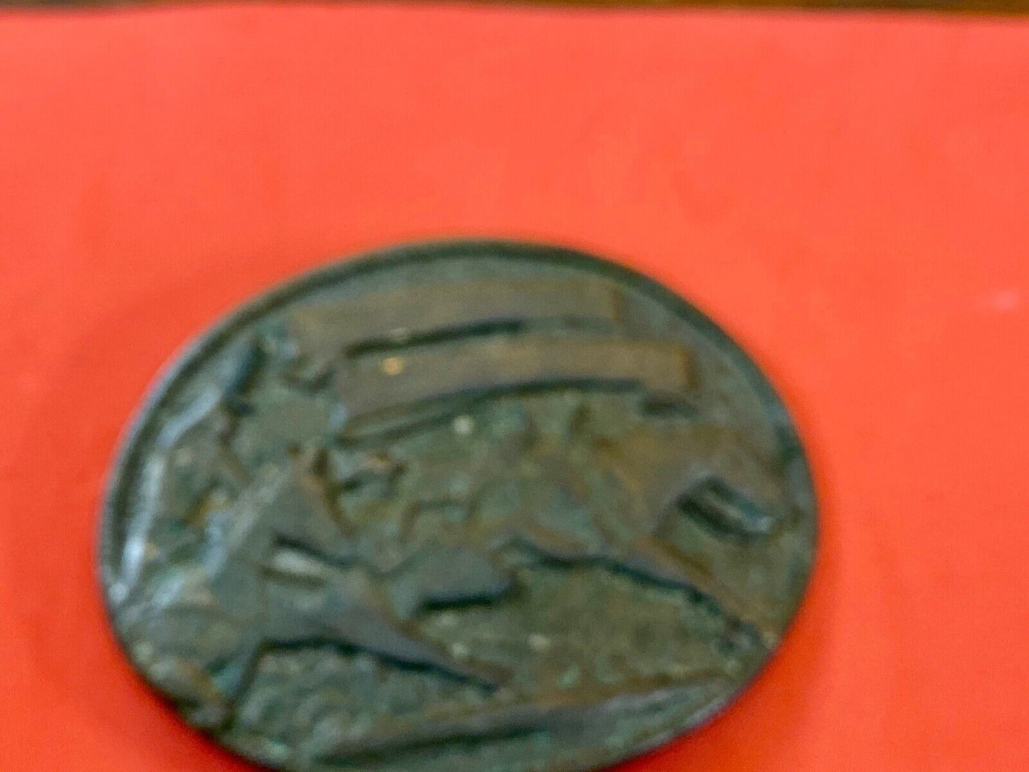 Vintage cowboys from wild west riding horseback belt buckle - blank ribbon award