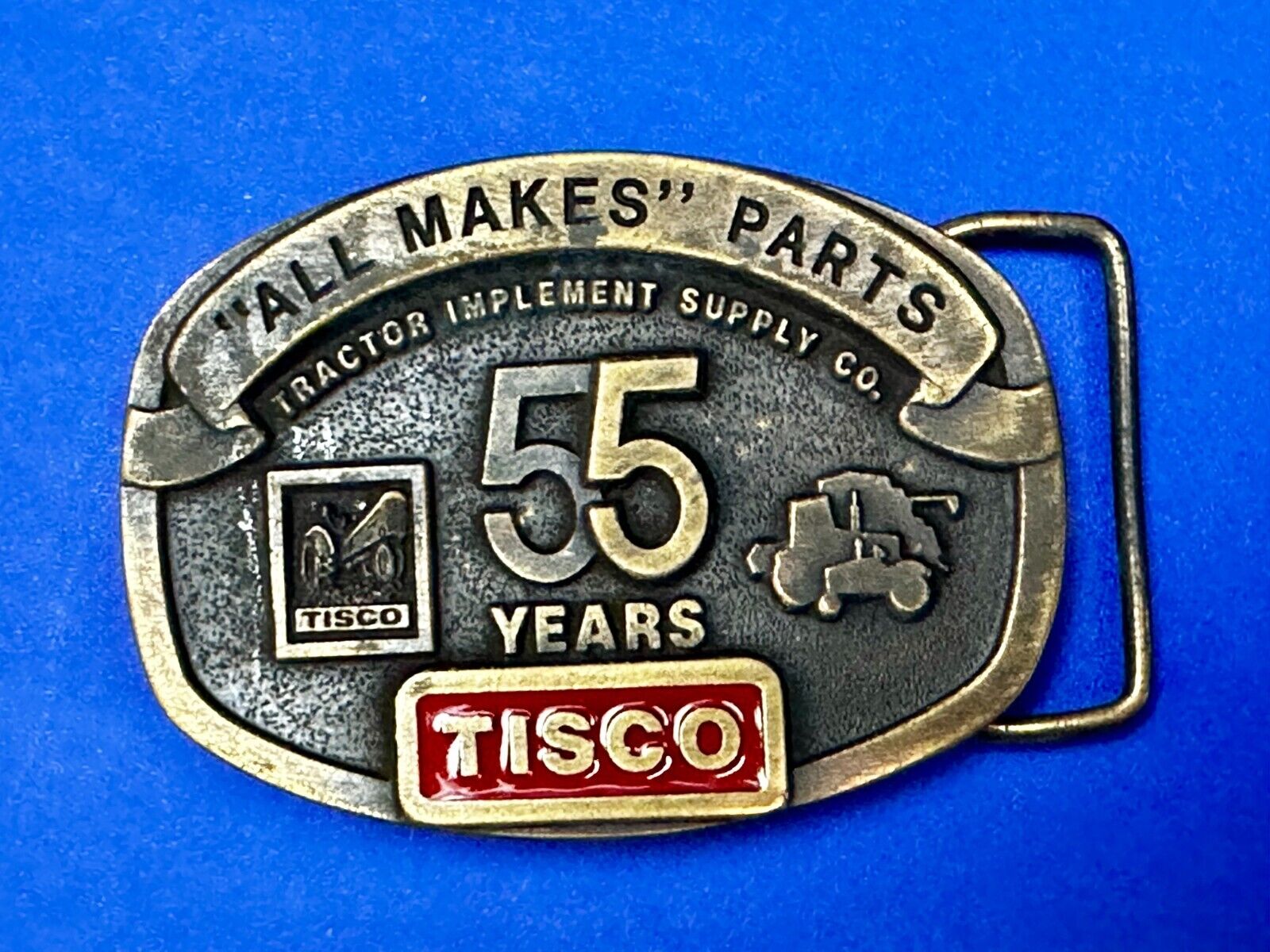 55 Years TISCO Tractor Implement Supply company NOS Belt Buckle by Speccast