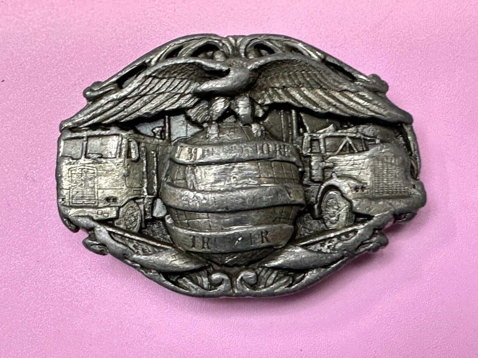 Truckers Semi Drivers Vital Role in the USA Economy 1986 Bergamot Belt Buckle