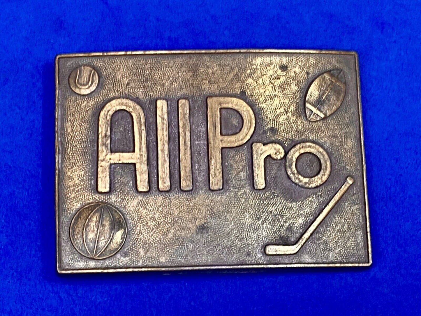 All Pro Hockey Basketball Golf Football Brass Tone Belt Buckle 