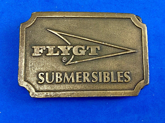 Vintage FLYGT Submersibles belt buckle by Hitline Swedish company advertising 