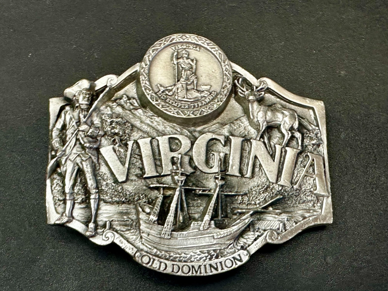 The States of Virginia Old Dominion Dogwood Cardinal 1987 Siskiyou Belt Buckle