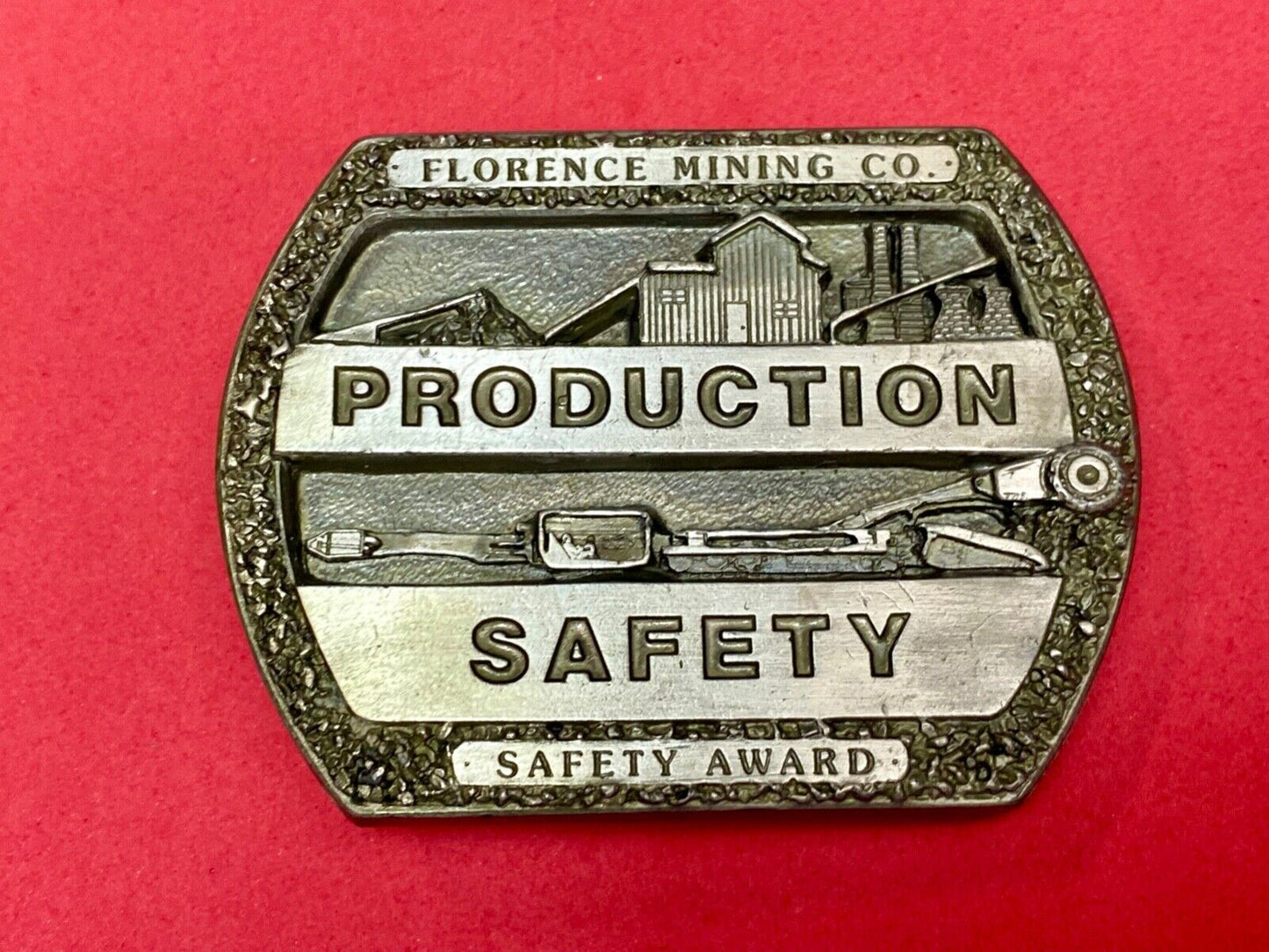 Vintage Florence Mining Company Safety Award belt buckle