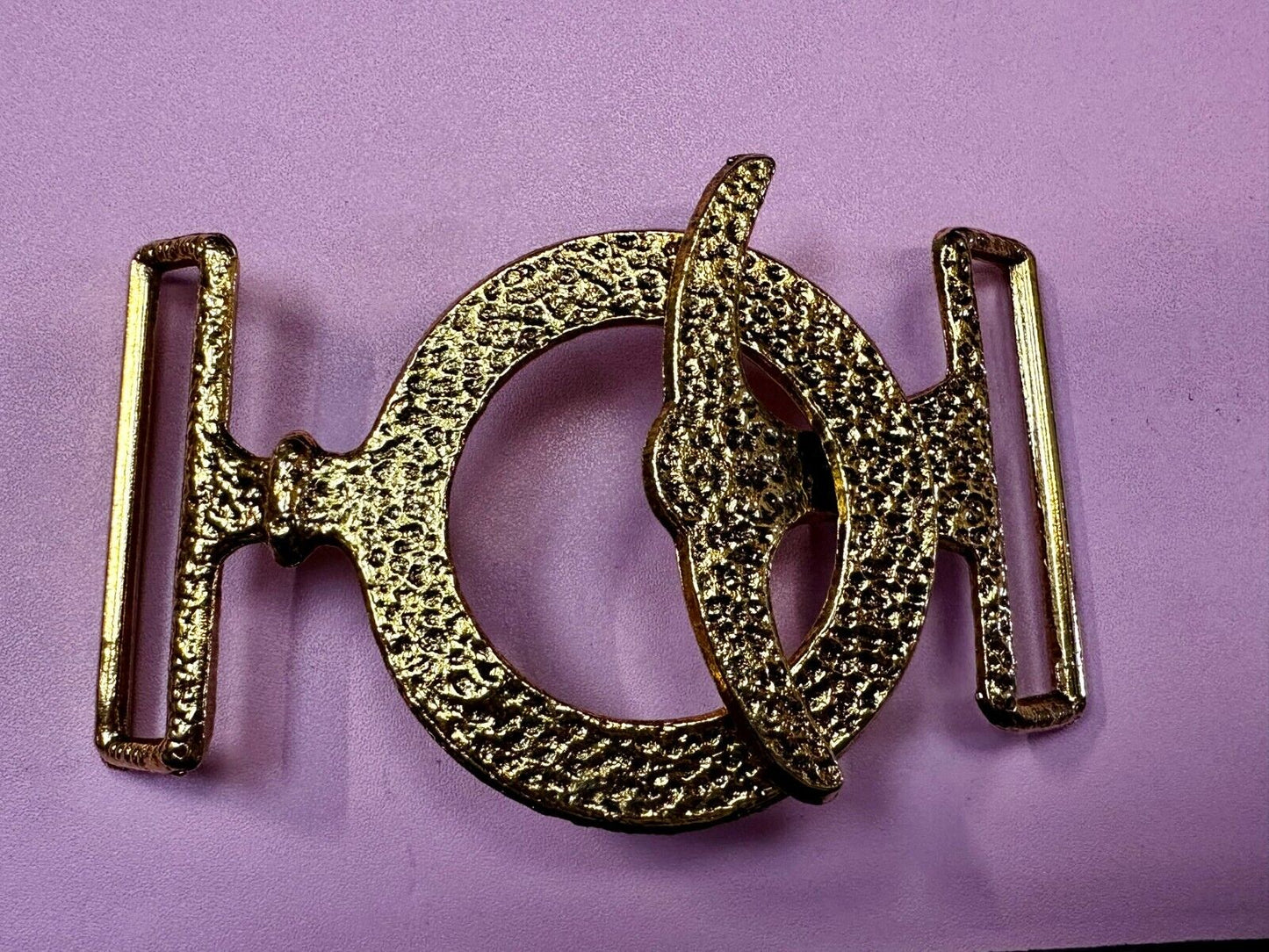 Two-Piece Interlocking Anchor? Open Work Gold Tone Vintage Belt Buckle