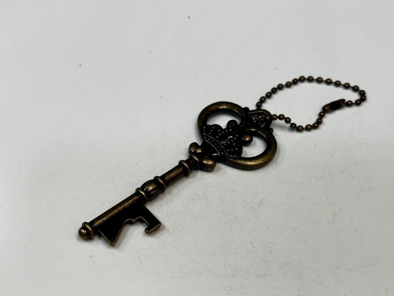 3" Skeleton Key Pendant Antiqued Bronze Keychain, Key Chain Ring Souvenir