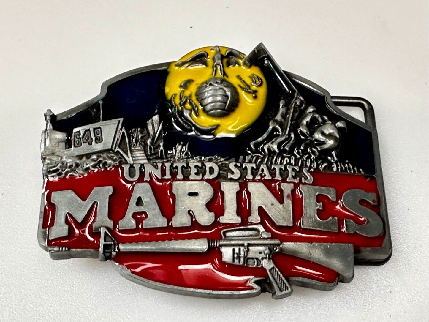 United States Marines Raised Colorful Patriotic Usa American Belt Buckle