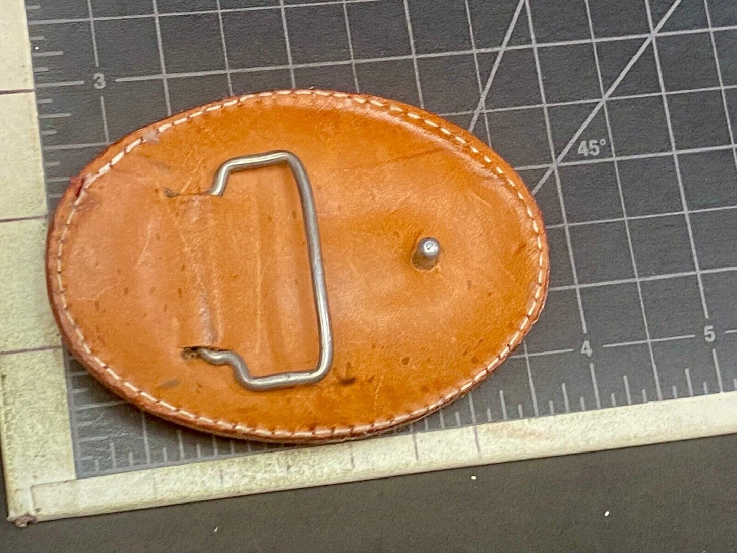 Unknown To Me!   Vintage Snake Skin? Leather? Reptile? Belt Buckle 