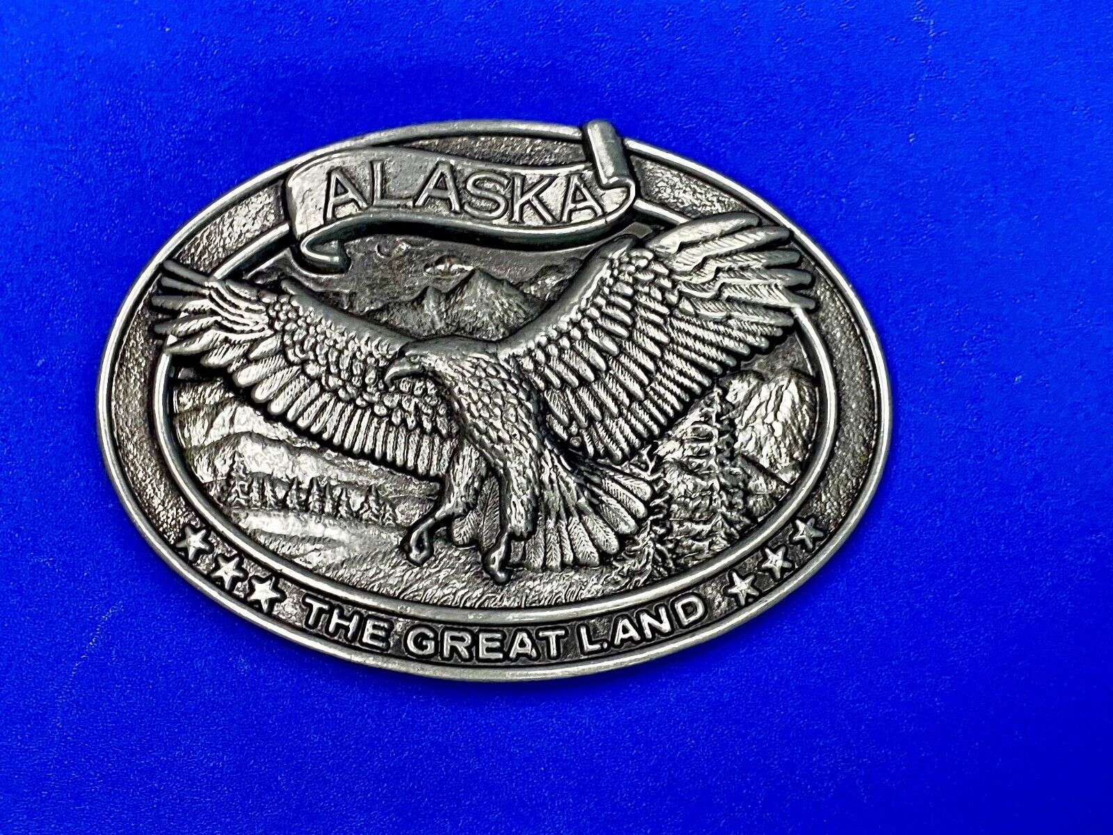 Alaska The Great Land American Bald Eagle Commemorative Belt Buckle