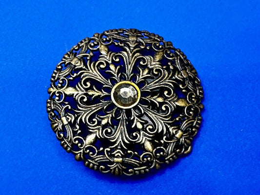 Victorian Style Filigree Round Small Hippy Vibe Small Belt Buckle