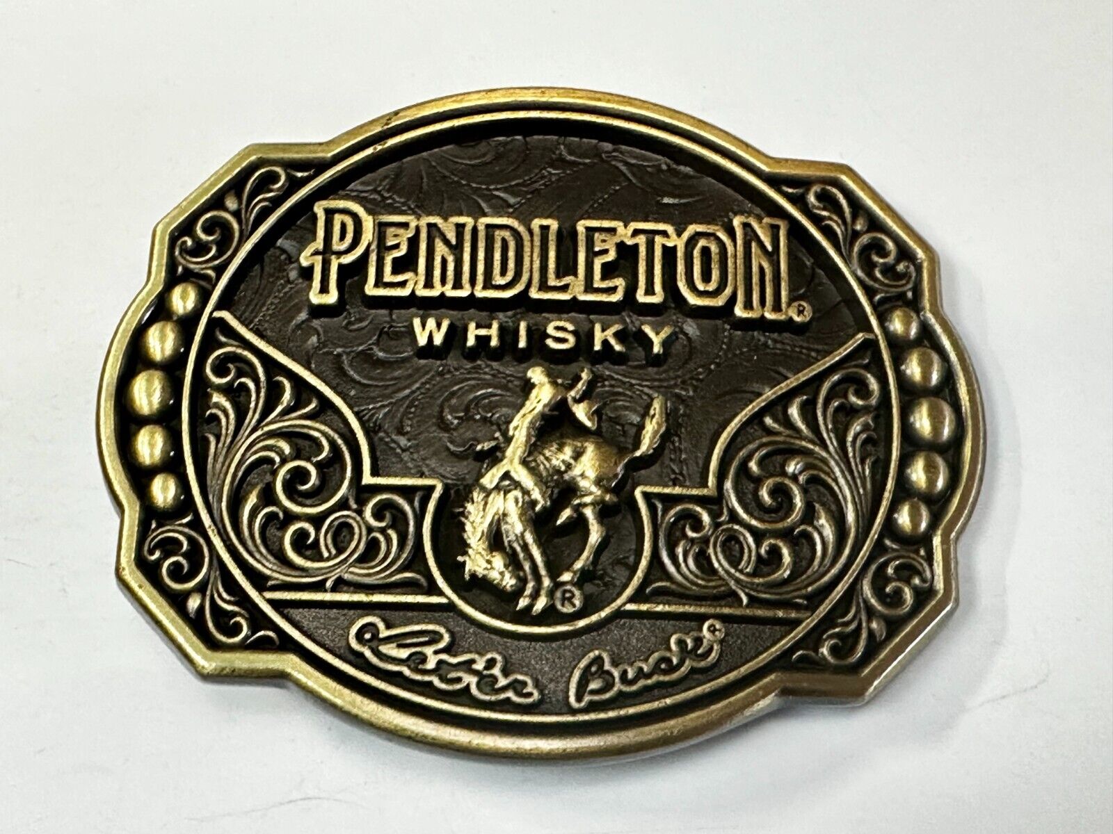 2024 Pendleton whiskey Let'er Buck Rodeo Cowboy Montana Silversmiths Belt Buckle