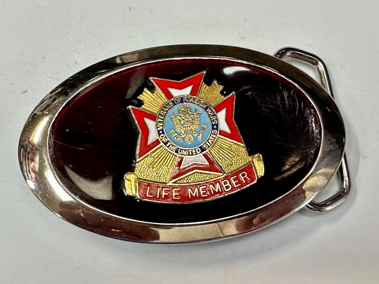 Veterans of Foreign Wars vintage LIFE member belt buckle