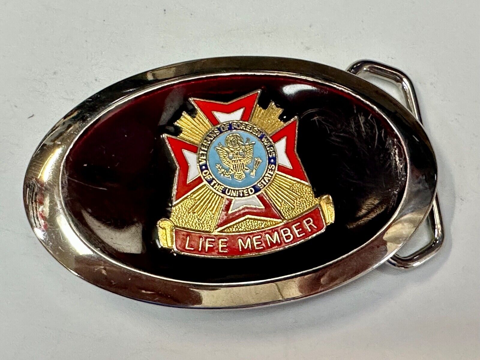 Veterans of Foreign Wars vintage LIFE member belt buckle
