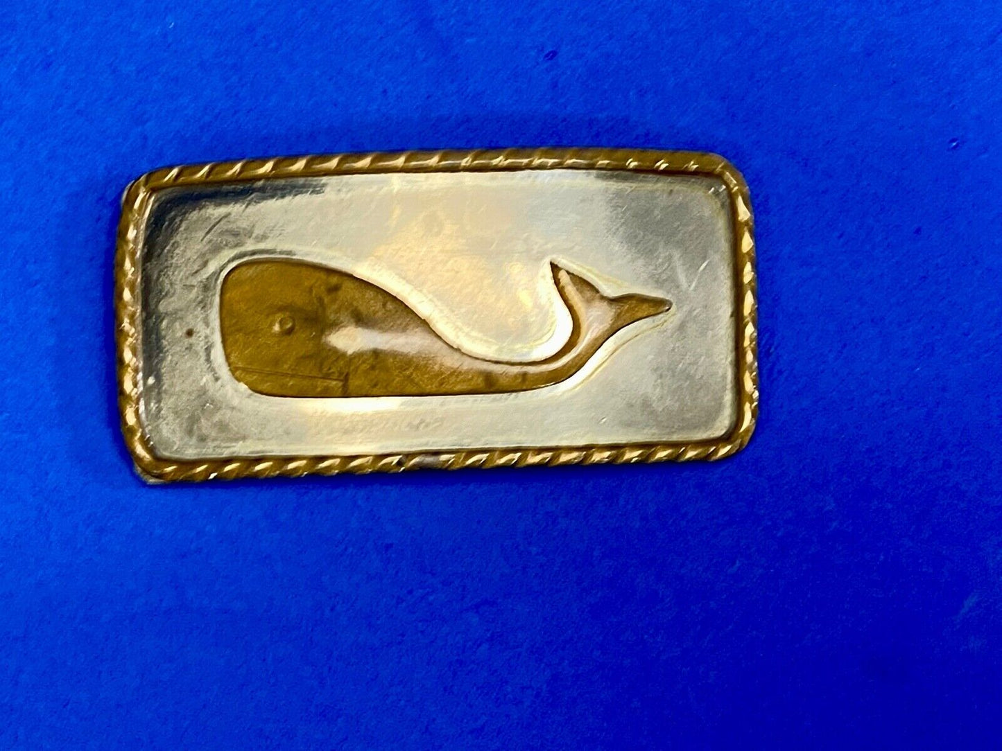 Unique, Mixed Metal German Silver Whale Belt Scarf Buckle Clip Tie