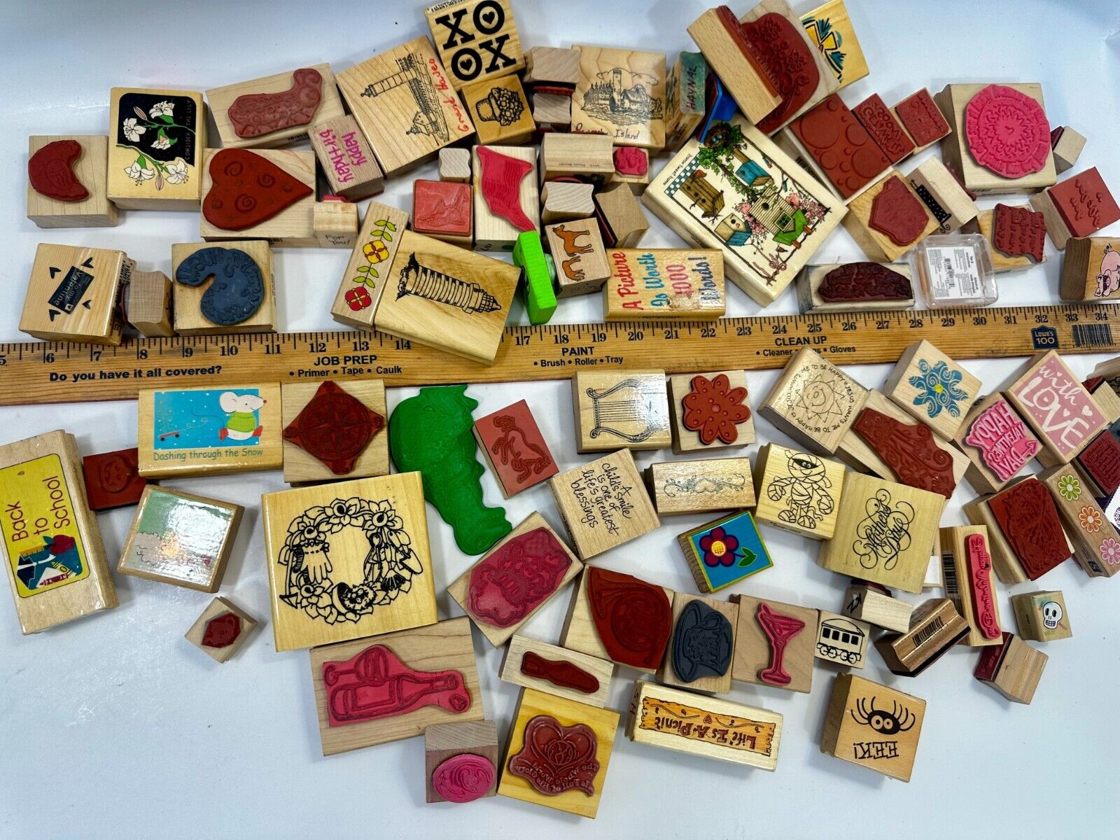 6.7 Pounds of Rubber Stamps HUGE LOT - Mostly NEW! Scrapbook Teachers SCORE!