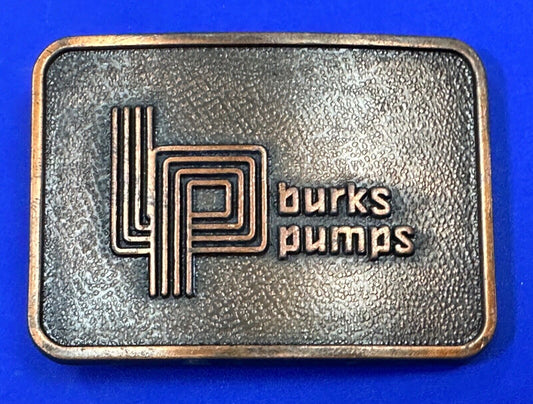 Vintage 1970's Burks Pumps Company Promotional Advertising belt buckle