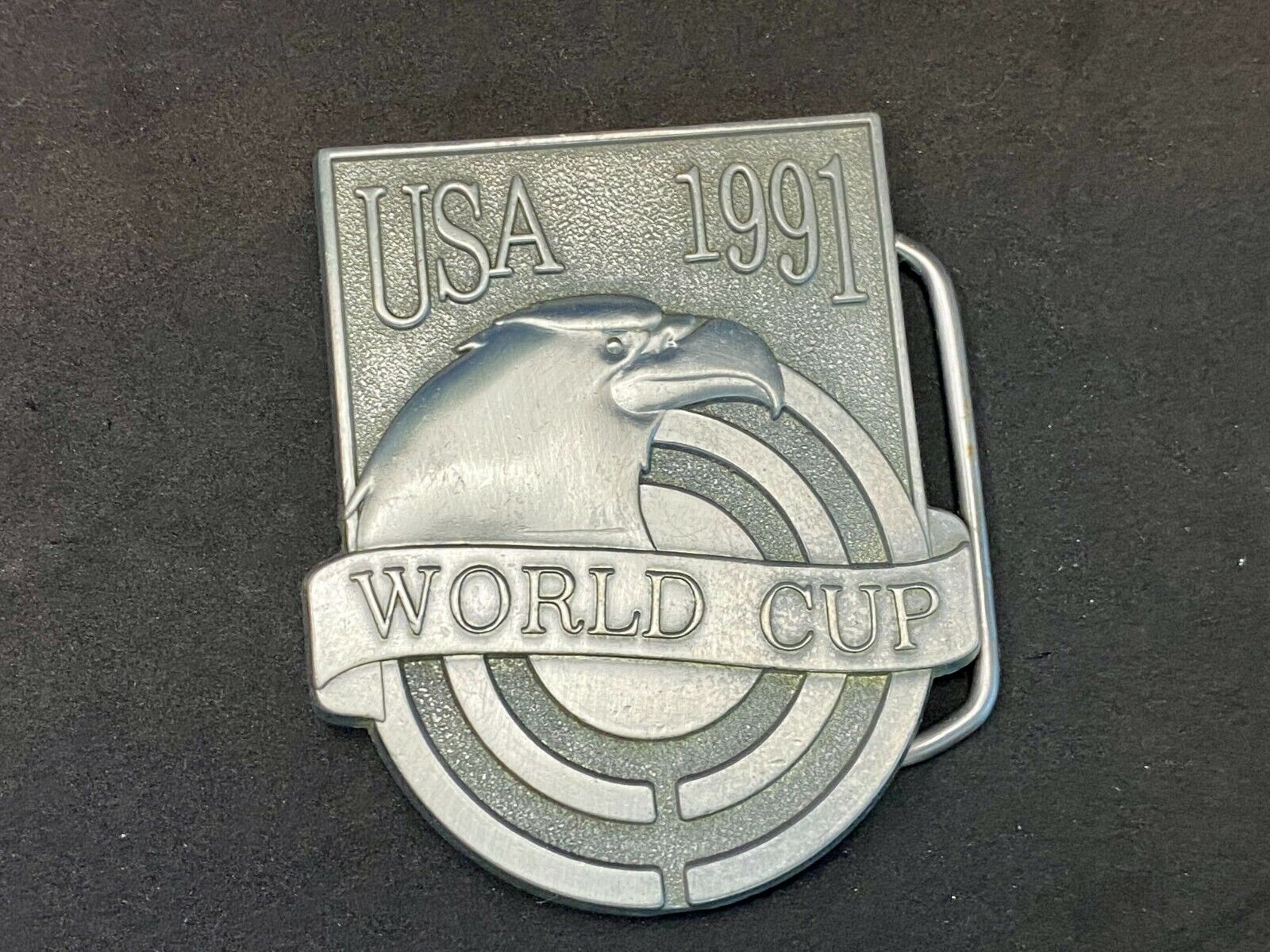 Usa World Cup 1991 Pewter American Eagle Emblem Belt Buckle