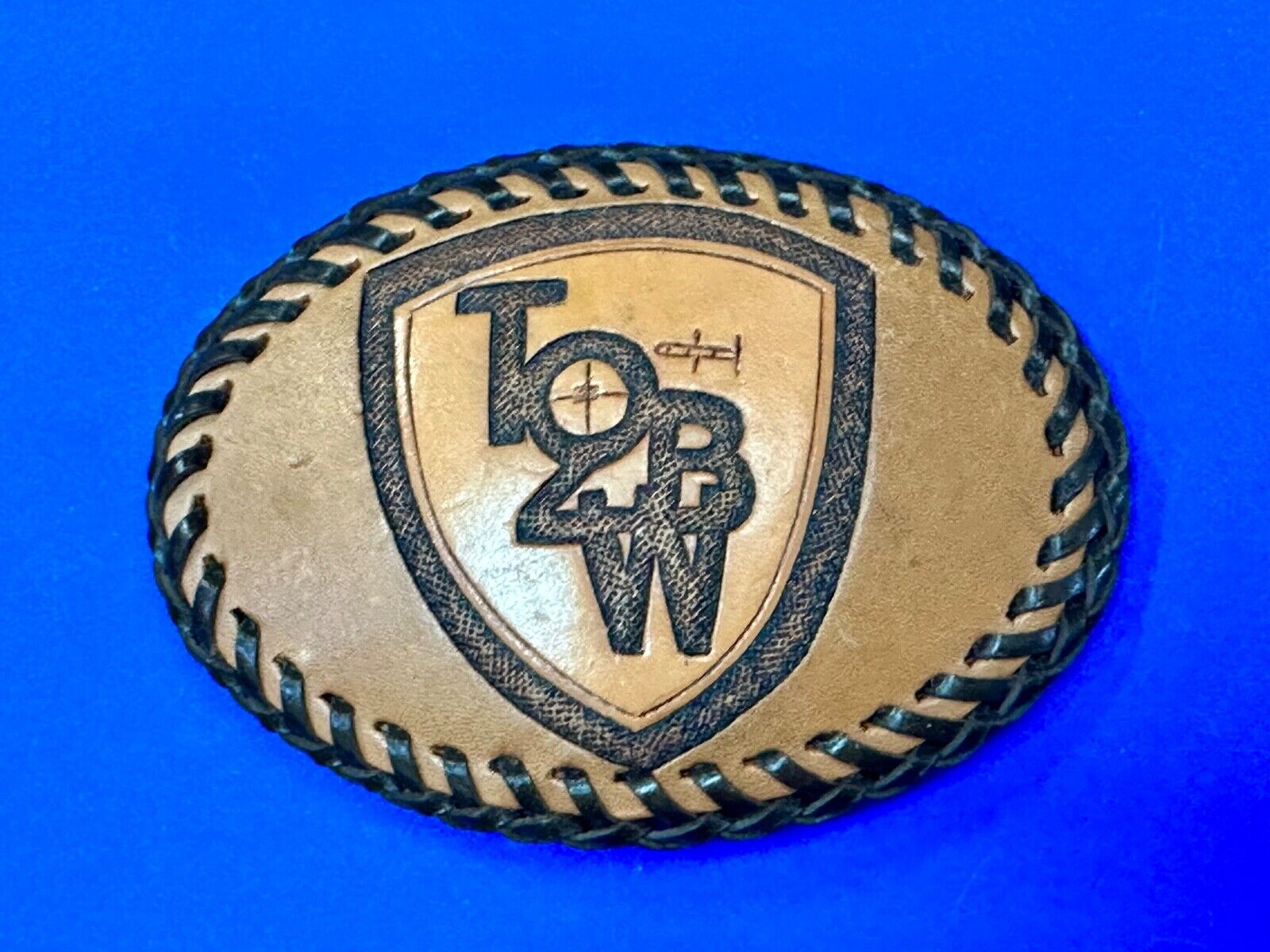 TOBW Vintage 1992 Handcrafted DEE #0009 Leather belt buckle
