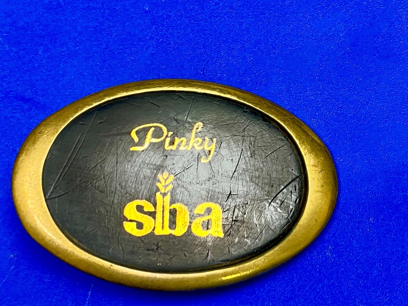 Unknown To Me~!   Pinky Slba Farming 1988 Vintage F-09 Solid Brass Belt Buckle