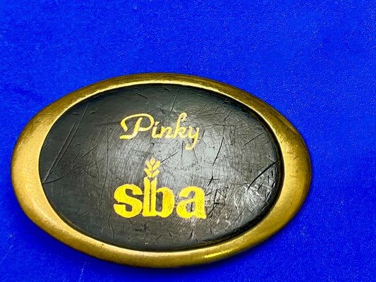 Unknown To Me~!   Pinky Slba Farming 1988 Vintage F-09 Solid Brass Belt Buckle