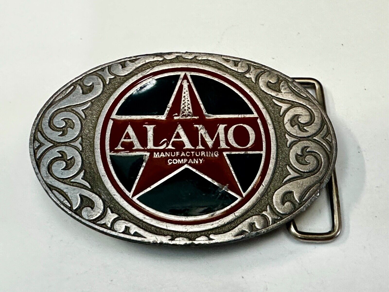 Alamo Oil Well Drilling Company Vintage Texas Star Vintage CD-Hit Belt Buckle