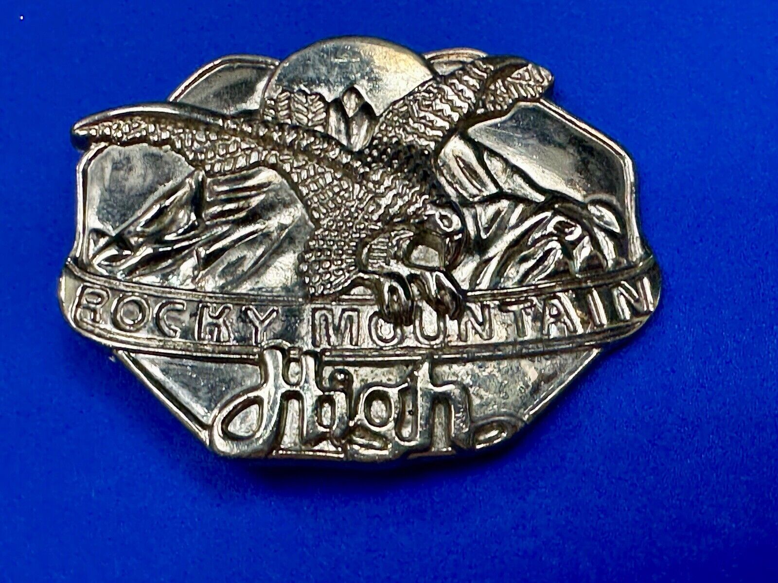 Vintage  Rockey Mountain High Eagle Mountains Silver Tone belt buckle