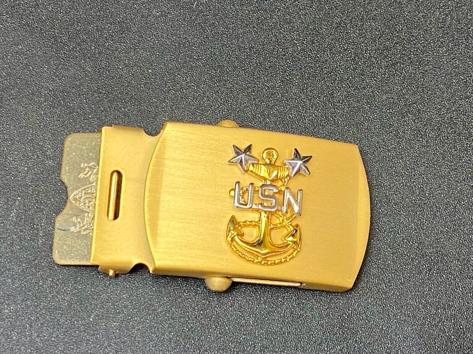 Usn United States Navy  - Star Anchor Eagle Emblem Nos Belt Buckle For 1" Belt