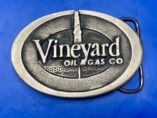 Vineyard oil pipeline rig gas company PA Promotional Advertising belt buckle 
