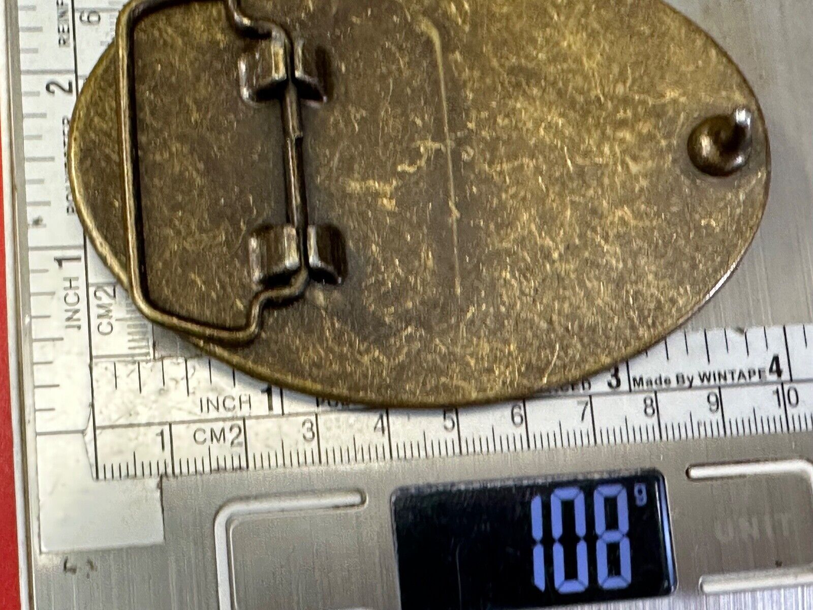 TFL.  vintage western initials letters on leather belt buckle