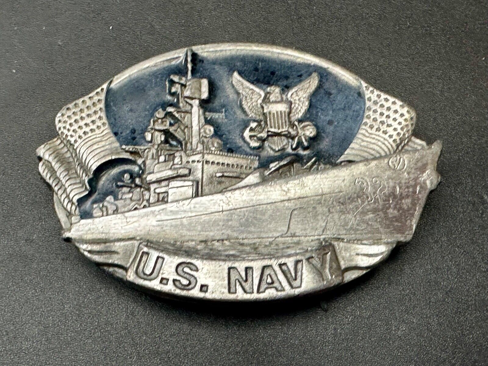 United States NAVY , Not a job, An Adventure! 1981 Bergamot Belt Buckle