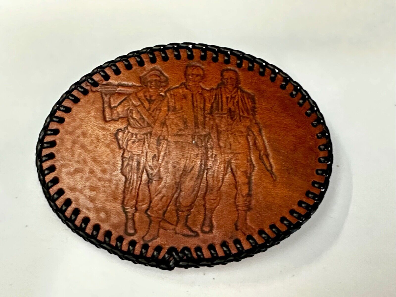 Vietnam War Memorial The Three Soldiers Statue Leather Vintage Belt Buckle