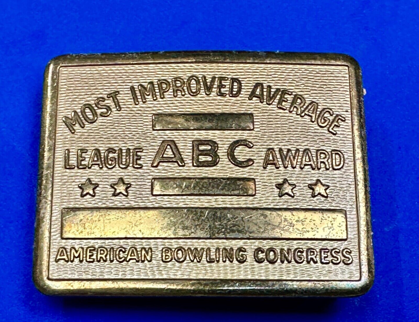 ABC Bowling League Award - NOT engraved most improved trophy belt buckle