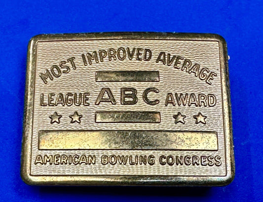 ABC Bowling League Award - NOT engraved most improved trophy belt buckle