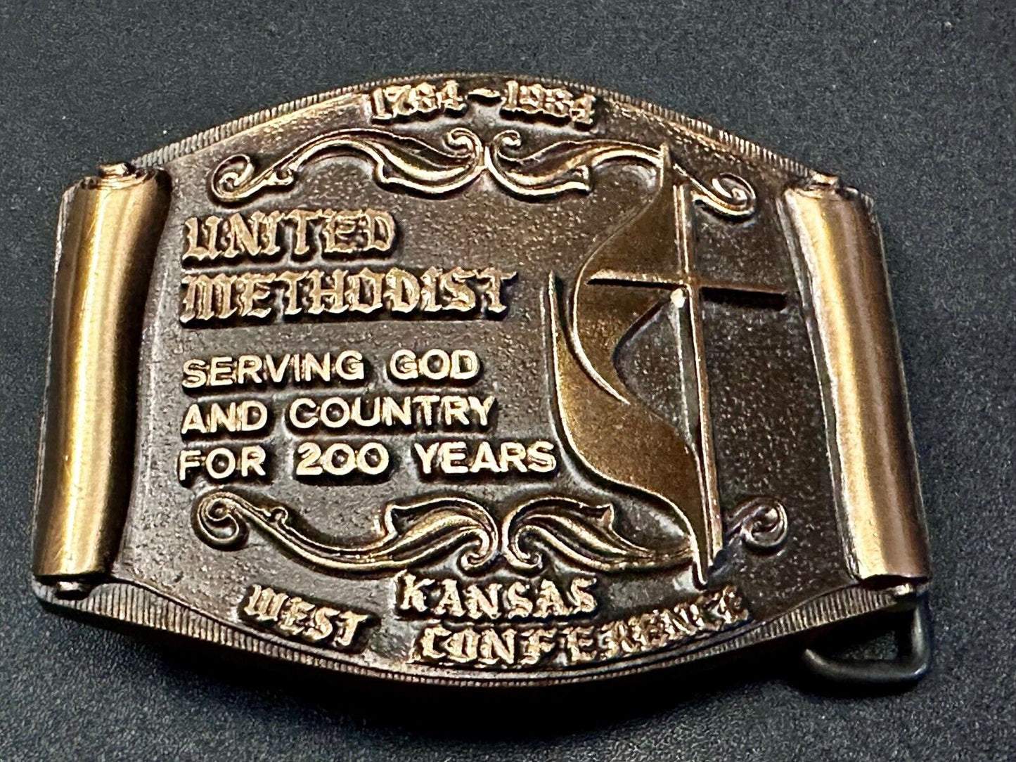 United Methodist Church Kansas West Conference 200Years Solid Bronze Belt Buckle