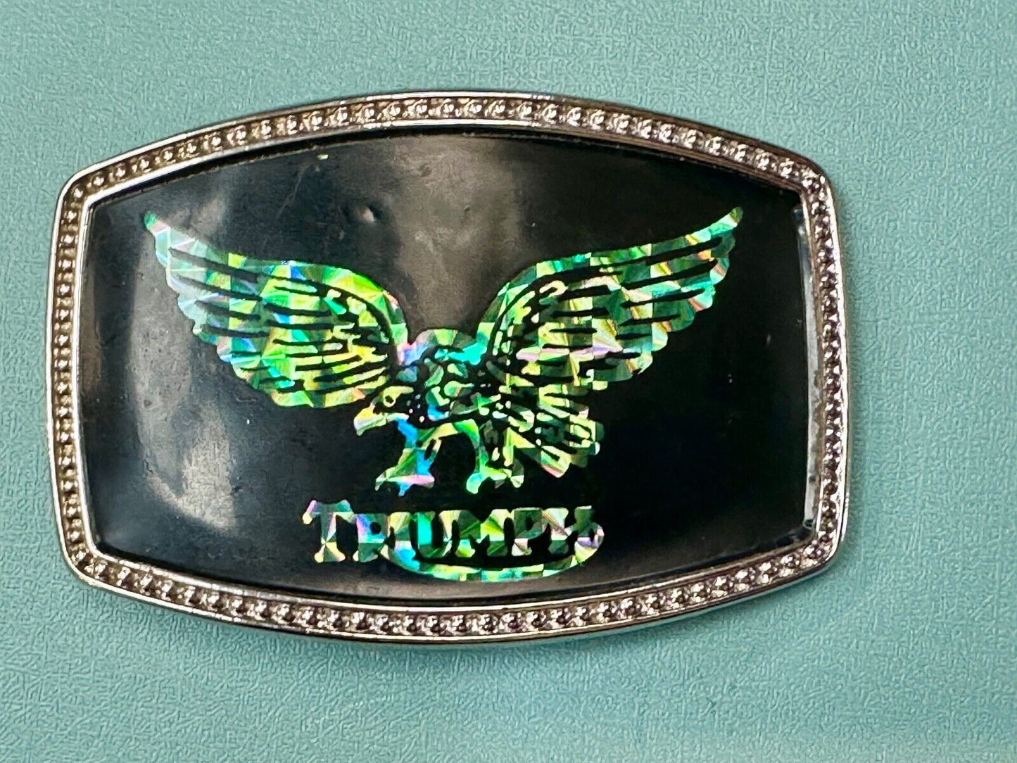 TRIUMPH MOTORCYCLES Eagle emblem Holographic retro style logo belt buckle