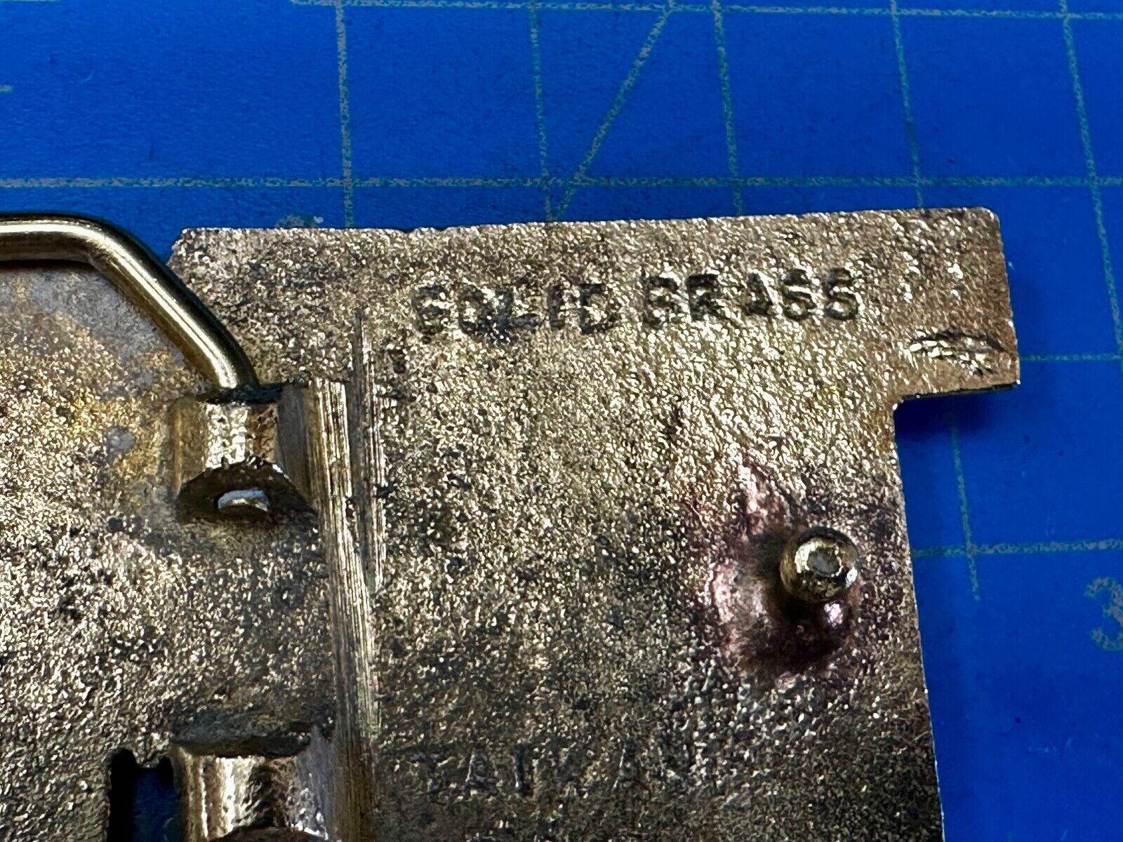 TOM - Custom Name cutout block letters Vintage Solid Brass Belt Buckle