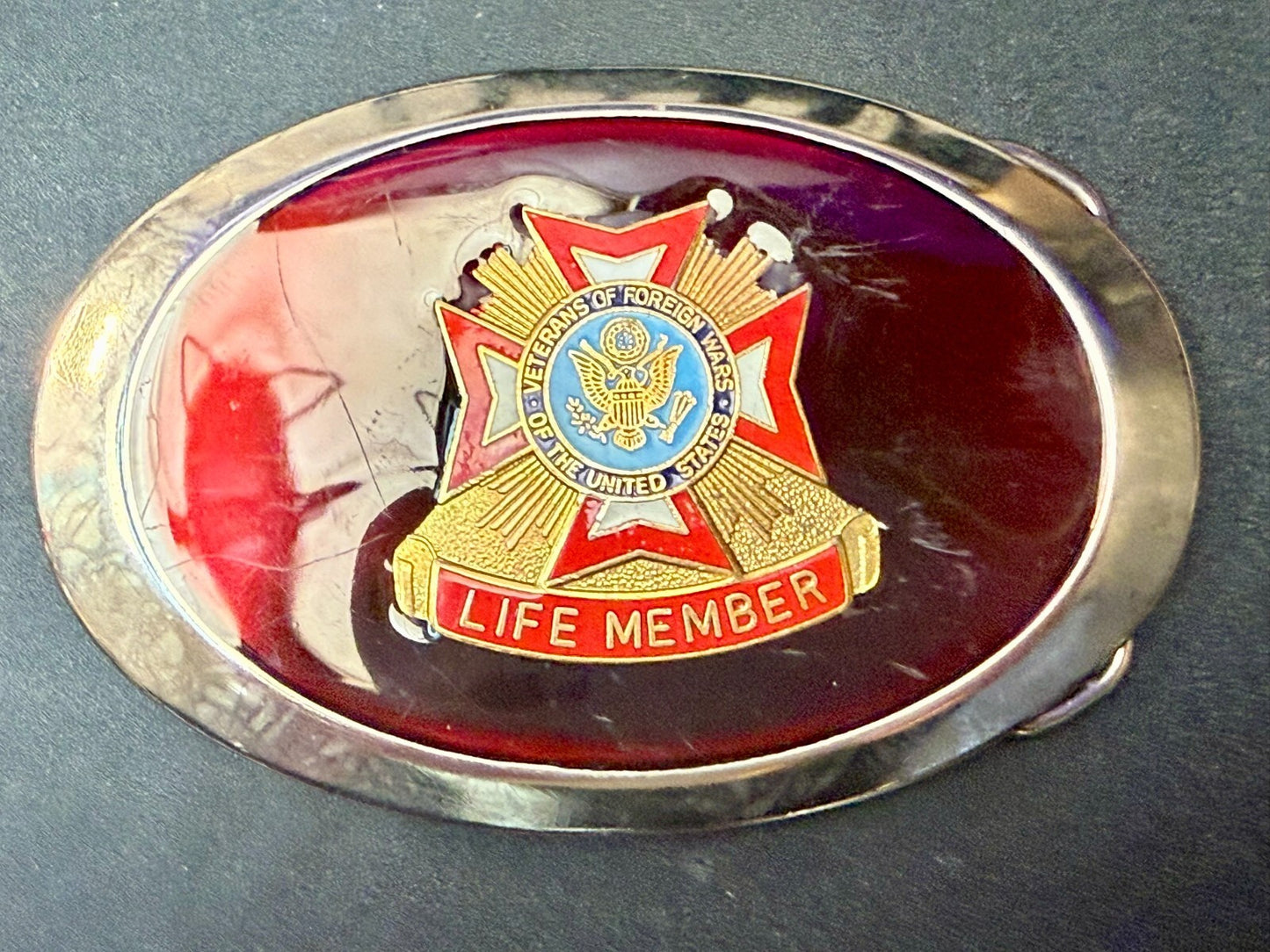 Veterans of Foreign Wars of United States Life Member Commemorative Belt Buckle